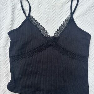 Bershka Black Lace Tank Top